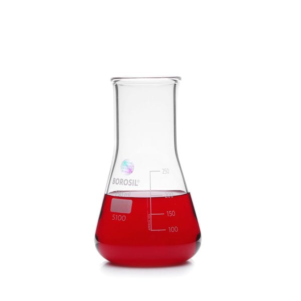 Borosil Cam Erlen 250 ml - Erlenmeyer Flask Geniş Boyunlu