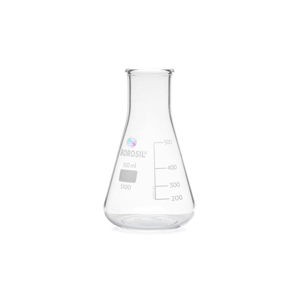 Borosil Cam Erlen 500 ml - Erlenmeyer Flask Geniş Boyunlu