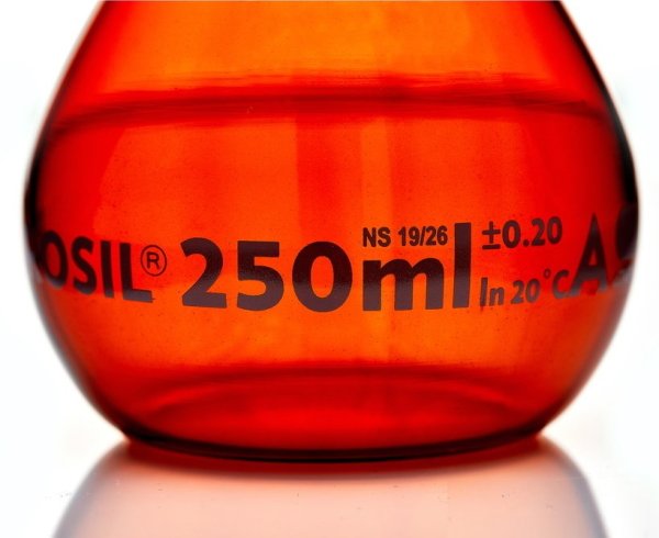 Borosil Cam Balon Joje 250 ml Amber - Plastik Tıpalı Class A