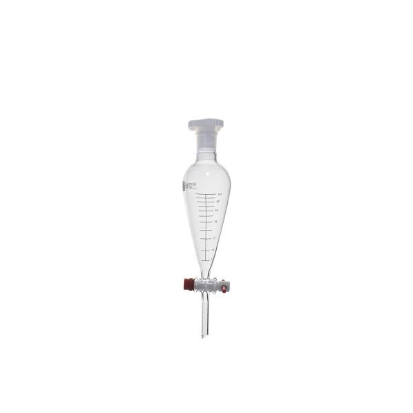 Borox Cam Ayırma Hunisi 100 ml - Konik Tip - Teflon Musluklu Tıpalı - Hacim Ölçekli