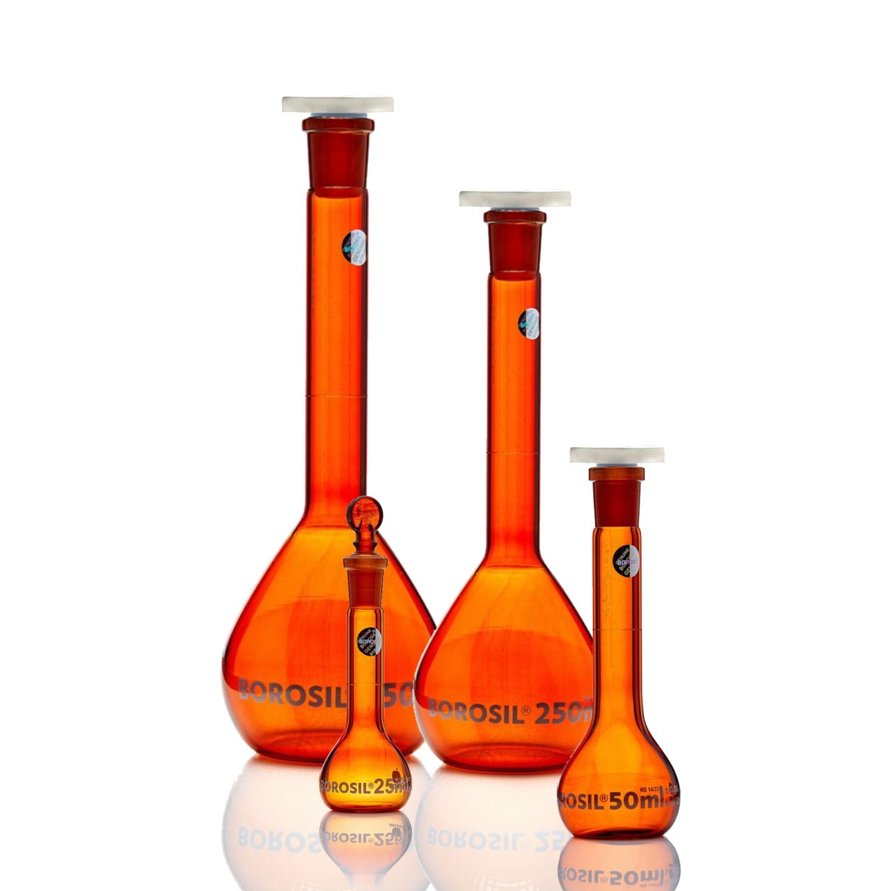 Borosil Cam Balon Joje 500 ml Amber - Plastik Tıpalı Class A