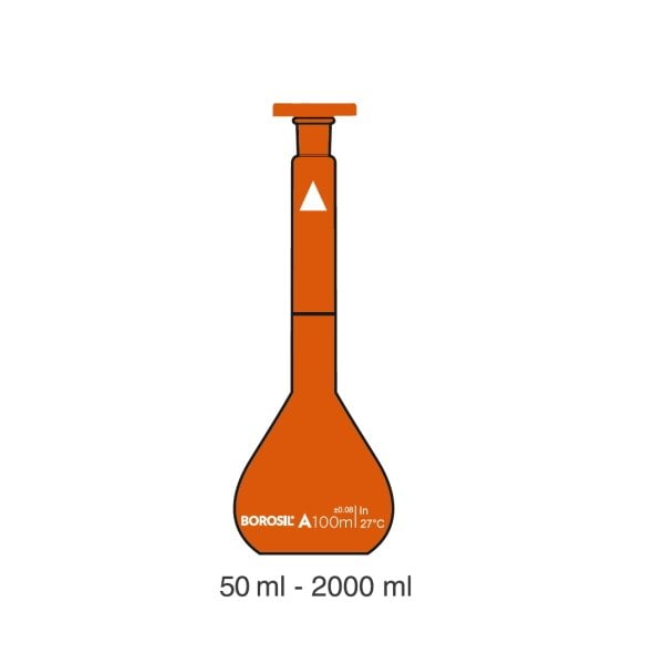 Borosil Cam Balon Joje 500 ml Amber - Plastik Tıpalı Class A