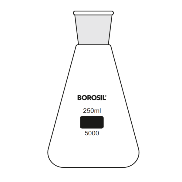 Borosil Cam Erlen Şilifli 25 ml - Erlenmeyer Flask Konik