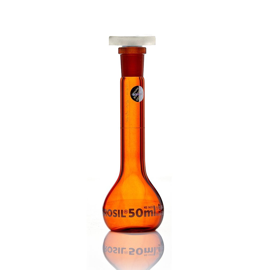 Borosil Cam Balon Joje 50 ml Amber - Plastik Tıpalı Class A