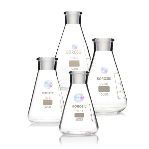 Borosil Cam Erlen Şilifli 50 ml - Erlenmeyer Flask