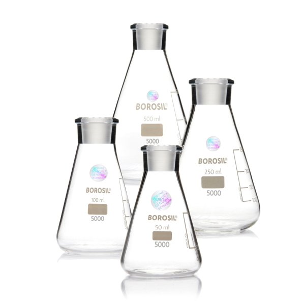Borosil Cam Erlen Şilifli 50 ml - Erlenmeyer Flask
