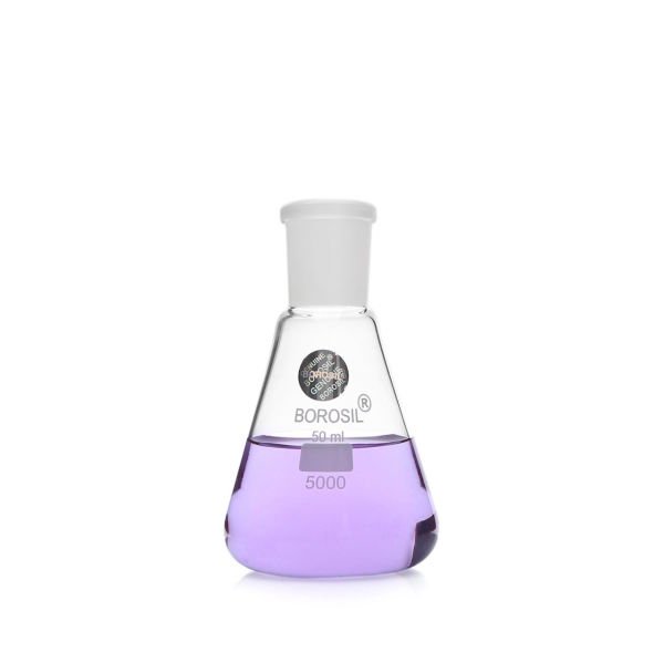 Borosil Cam Erlen Şilifli 50 ml - Erlenmeyer Flask