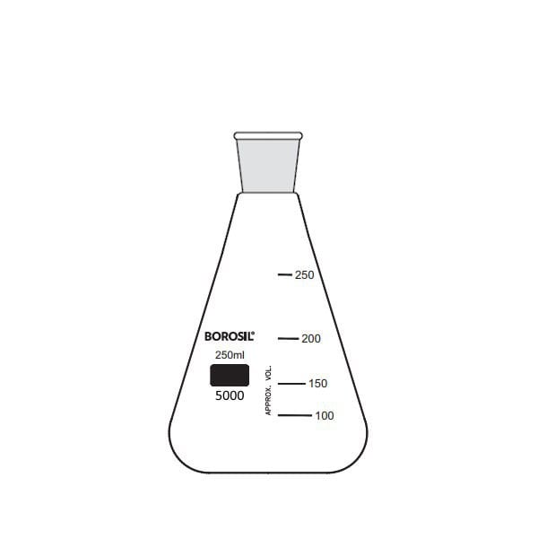 Borosil Cam Erlen Şilifli 50 ml - Erlenmeyer Flask