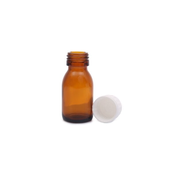 Borox Cam Amber Şişe 30 ml - Kilit Kapaklı Şişe Kahverengi - 100 Adet Toptan