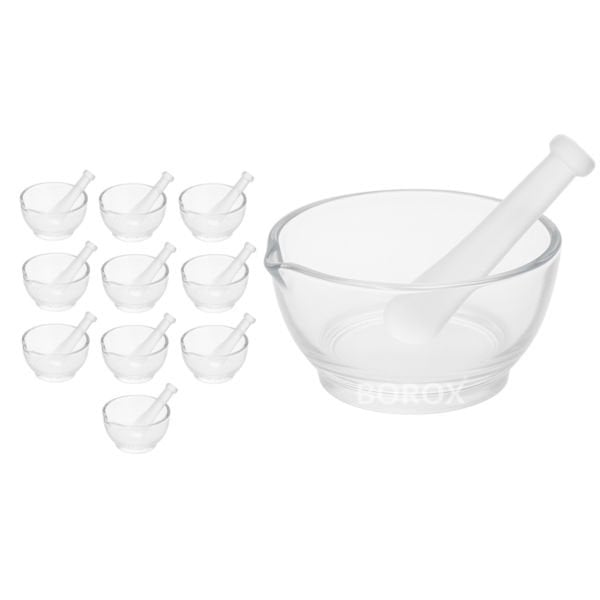 Borox Cam Havan Tokmaklı 150 mm - Havan ve Eli - 10 set-paket