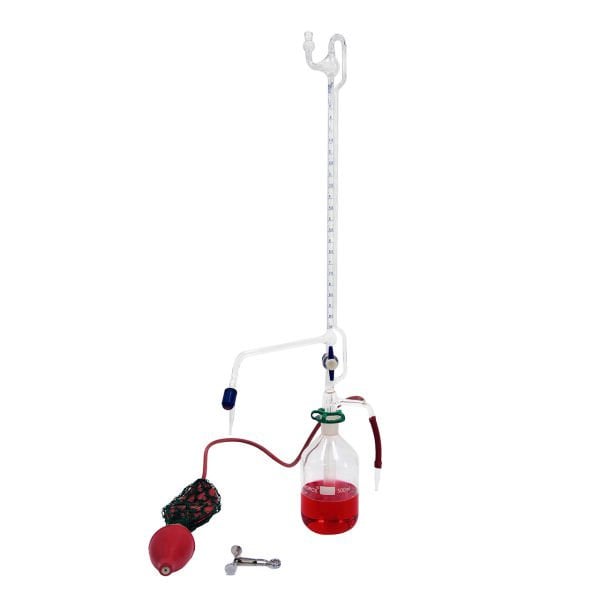 Borox Cam Otomatik Büret 10 ml 0.05 ml Teflon Musluk - Class A Sertifikalı - PTFE Ara Musluklu