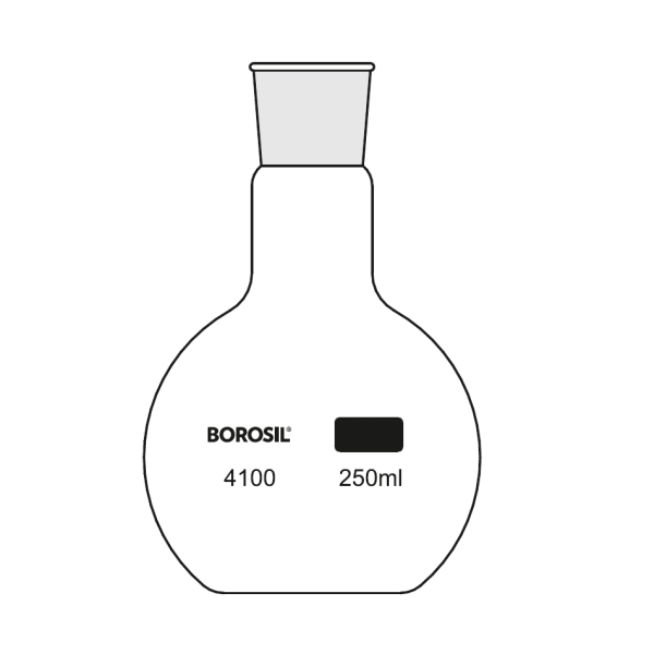 Borosil Cam Balon 1000 ml - Dibi Düz - Şilifli 24/29