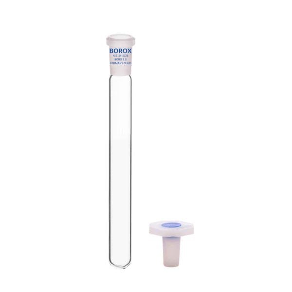Borox Cam Deney Tüpü Kapaklı 25ml - Test Tüpü 14/23 Şilifli PP Tıpalı