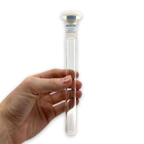Borox Cam Deney Tüpü Kapaklı 25ml - Test Tüpü 14/23 Şilifli PP Tıpalı