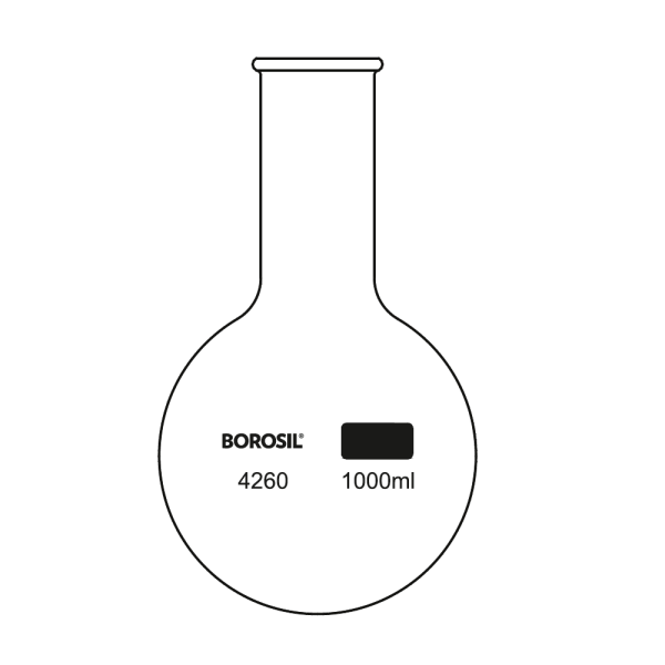 Borosil Cam Balon 500 ml - Dibi Yuvarlak - Kaynatma Balonu