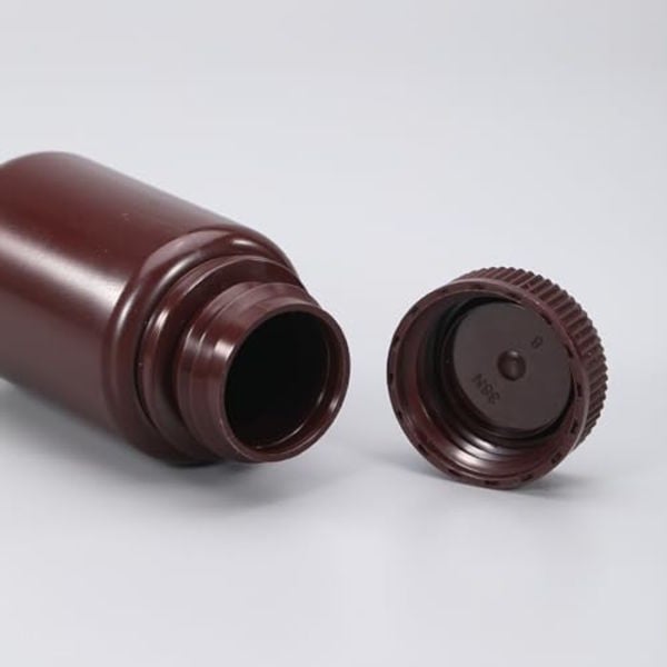 Borox Numune Şişesi 125ml - Vida Kapaklı - HDPE Amber Şişe - Geniş Ağızlı Saklama Şişesi