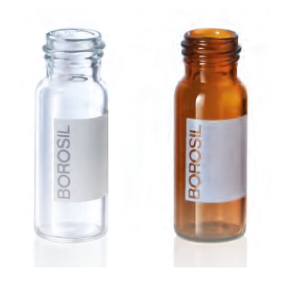 Borosil Cam Vial 2ml Amber - Vida Boyunlu ND9 - Hacim Ölçekli - 100adet/paket