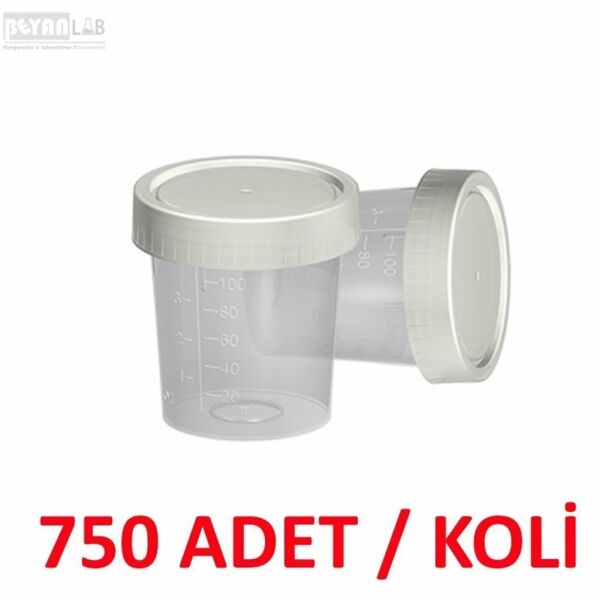 İdrar Numune Kabı 100ml - Pnömatik Sistem Nonsteril 750 Adet