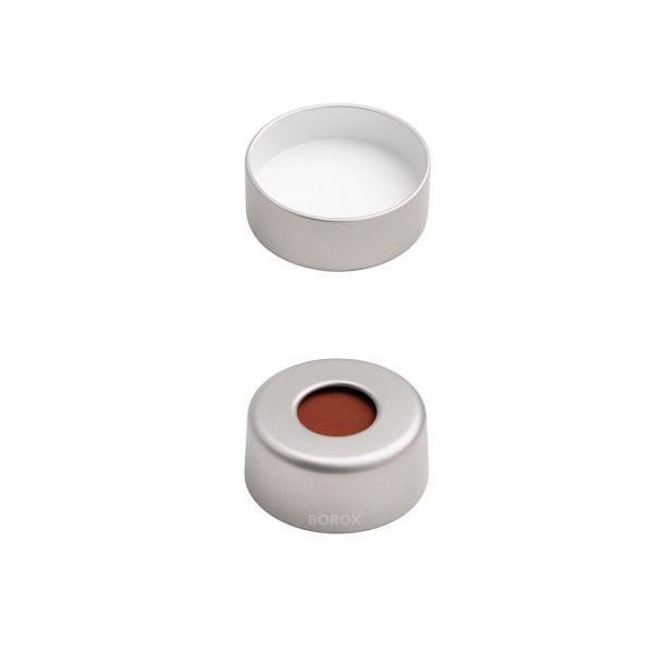 Borox Alüminyum Vial Crimp Kapağı ND11 - PTFE Septa - Silikon Yarıksız 100lü