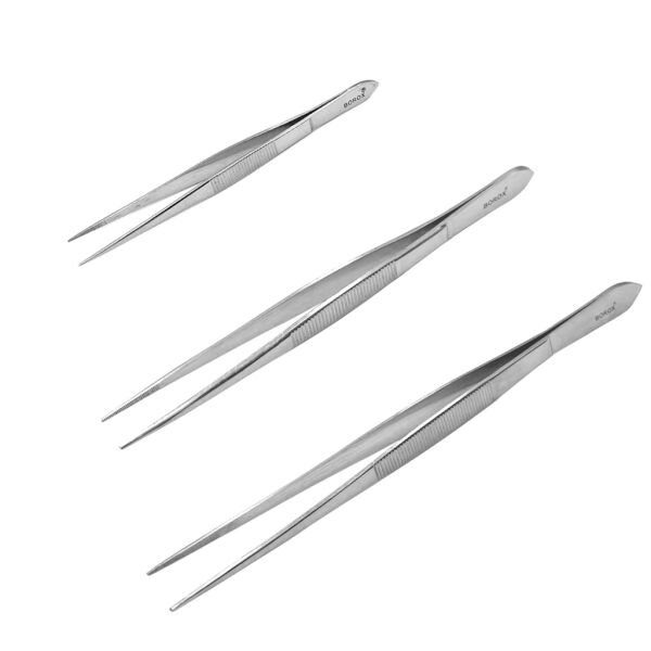 Borox Penset 13 cm Paslanmaz Çelik - Sivri Uç Dişli Cımbız