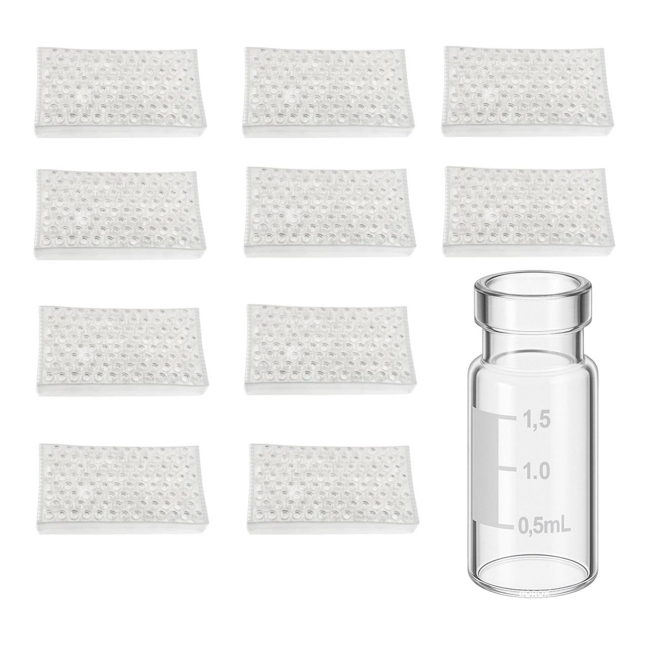 Borox Cam Vial 2 ml - Şeffaf - Crimp ND11 - Hacim Ölçekli - 1000 Adet Toptan