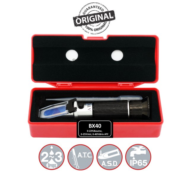 ATC BX40 Refraktometre Bira Şarap 0-40 Brix Ölçer- 3 Skalalı