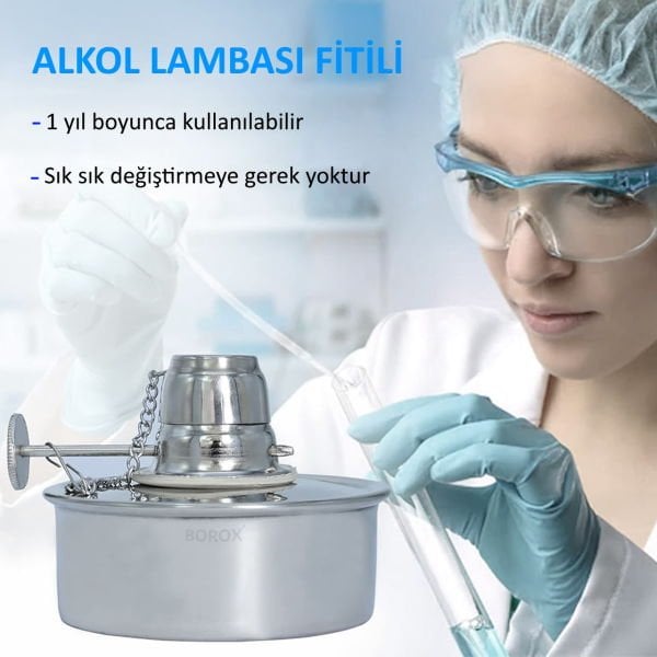 Borox Alkol Lambası 150 ml - Paslanmaz Çelik - Spirit Burner