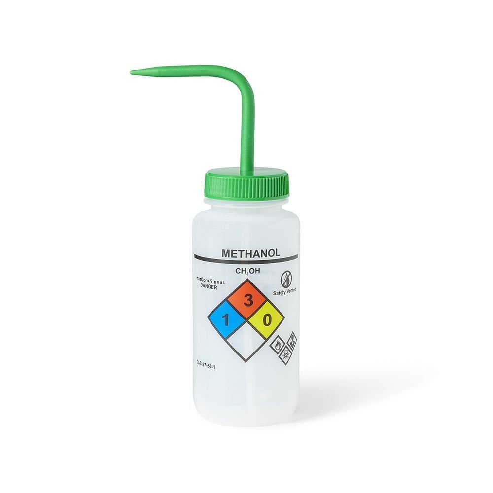 Borox Piset 500 ml - LDPE Yıkama Şişesi - Metanol Piseti - Yüzey Baskılı - Yeşil Kapaklı - Geniş Boyunlu