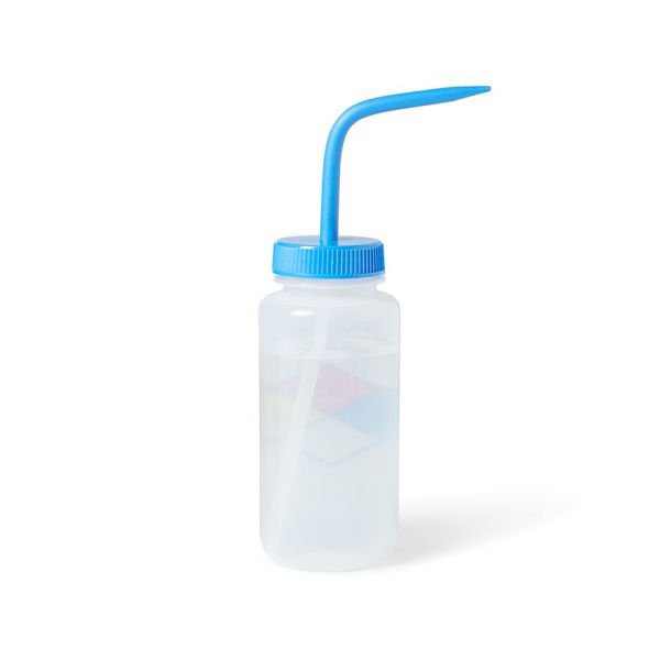 Borox Piset 500 ml - LDPE Yıkama Şişesi - Distile Su Piseti - Yüzey Baskılı - Mavi Kapaklı - Geniş Boyunlu