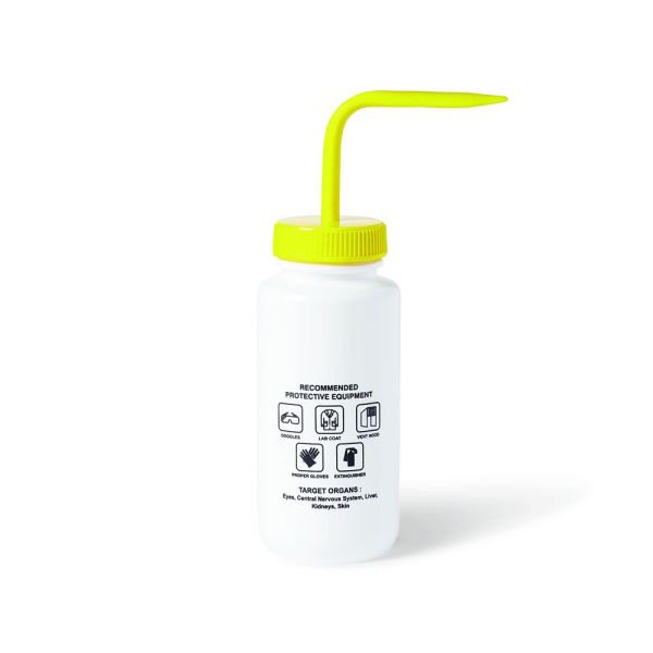 Borox Piset 500 ml - LDPE Yıkama Şişesi - Sodyum Hipoklorit Piseti - Yüzey Baskılı - Sarı Kapaklı - Geniş Boyunlu