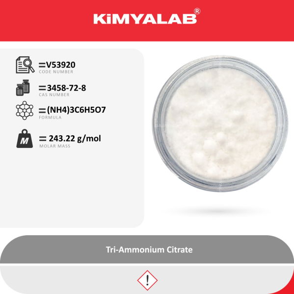 Kimyalab Triamonyum Sitrat 500g - Tri-Ammonium Citrate