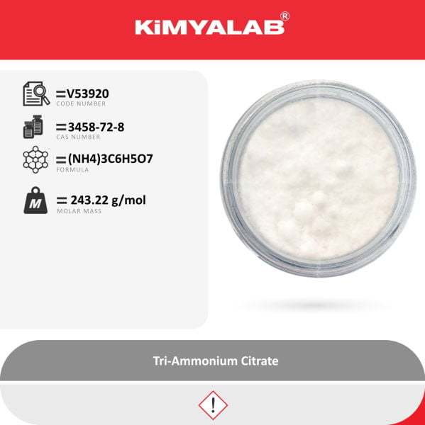 Kimyalab Triamonyum Sitrat 1Kg - Tri-Ammonium Citrate