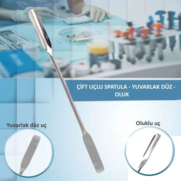 Borox Metal Spatül Oluklu 21 cm - Paslanmaz Çelik Spatula - 12 Adet Toptan