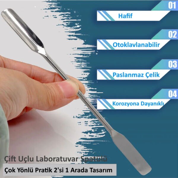Borox Metal Spatül Oluklu 21 cm - Paslanmaz Çelik Spatula - 12 Adet Toptan