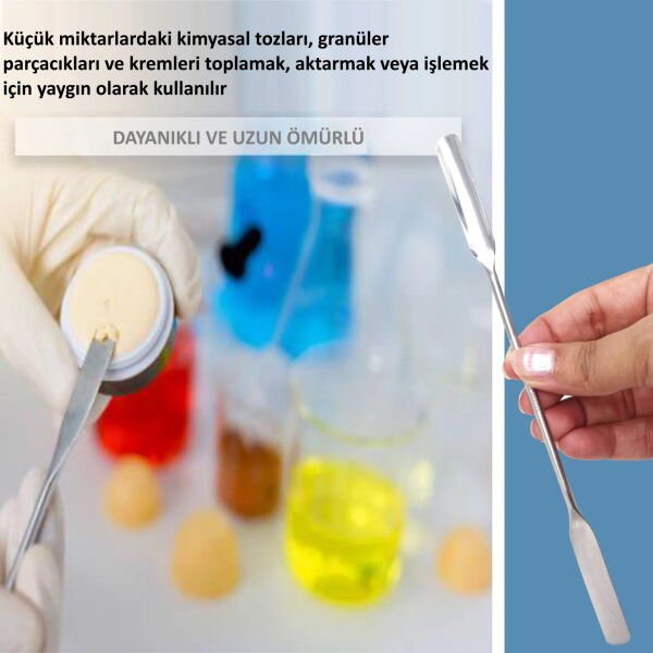 Borox Metal Spatül Oluklu 21 cm - Paslanmaz Çelik Spatula - 12 Adet Toptan