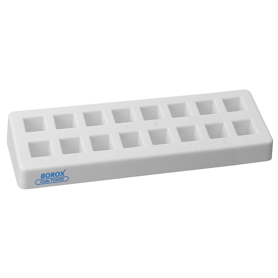 Borox Küvet Standı - Cuvette Rack - Spektrofotometre Küvet Standı - Küvet Stant