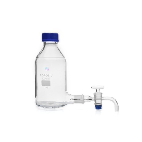 Borosil Cam Aspiratör Şişe 1000 ml - Musluklu Şişe 1 Litre