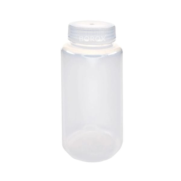 Borox Numune Şişesi 500ml - Vida Kapaklı - PP Şeffaf Şişe - Geniş Ağızlı Saklama Şişesi - 12 Adet Toptan