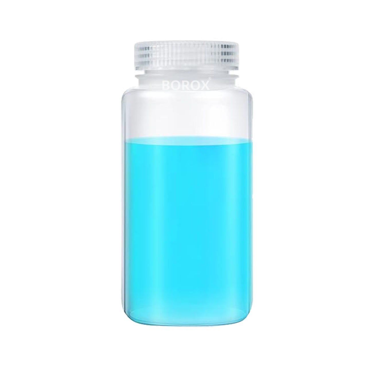 Borox Numune Şişesi 500ml - Vida Kapaklı - PP Şeffaf Şişe - Geniş Ağızlı Saklama Şişesi - 12 Adet Toptan