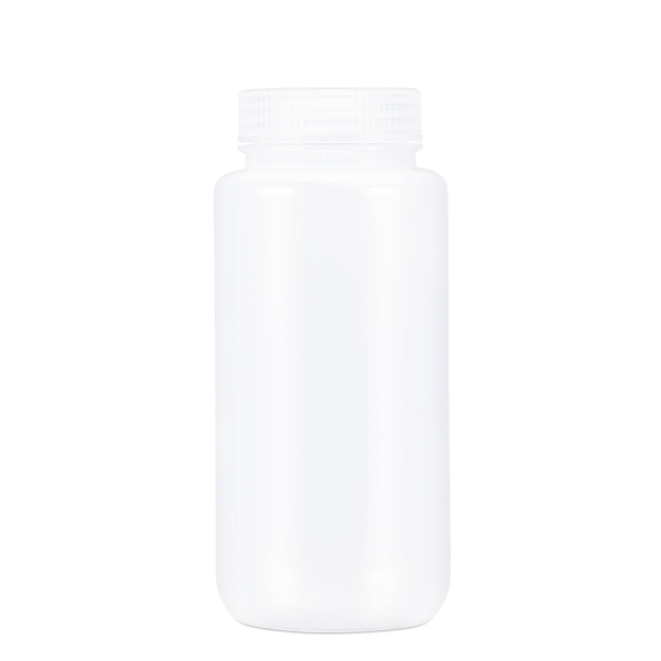 Borox Numune Şişesi 500ml - Vida Kapaklı - PP Şeffaf Şişe - Geniş Ağızlı Saklama Şişesi - 12 Adet Toptan