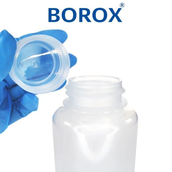 Borox Numune Şişesi 500ml - Vida Kapaklı - PP Şeffaf Şişe - Geniş Ağızlı Saklama Şişesi - 12 Adet Toptan