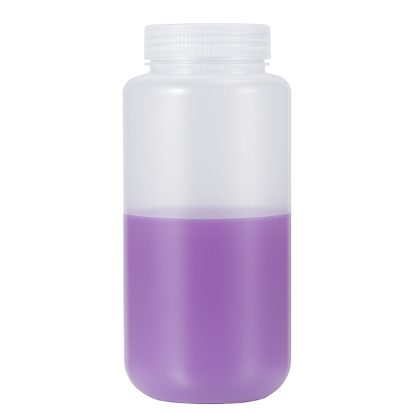 Borox Numune Şişesi 1000ml - Vida Kapaklı - PP Şeffaf Şişe - Geniş Ağızlı Saklama Şişesi - 12 Adet Toptan