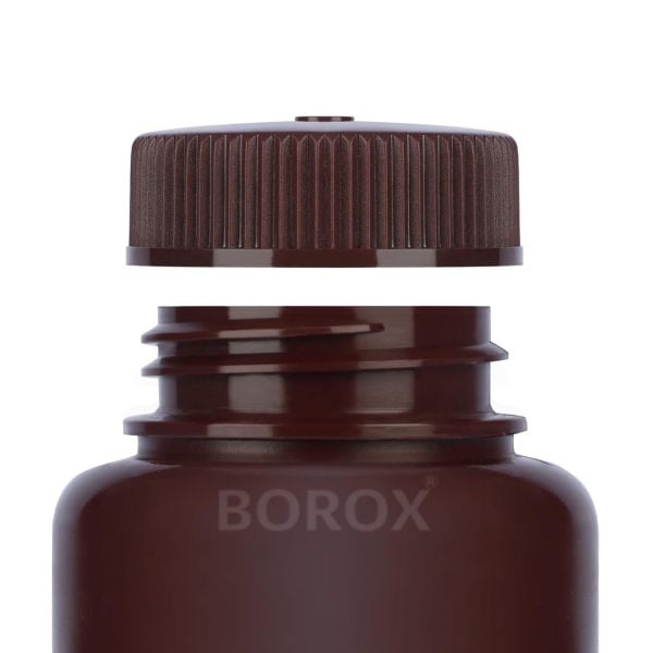 Borox Numune Şişesi 125ml - Vida Kapaklı - HDPE Amber Şişe - Geniş Ağızlı Saklama Şişesi - 20 Adet Toptan