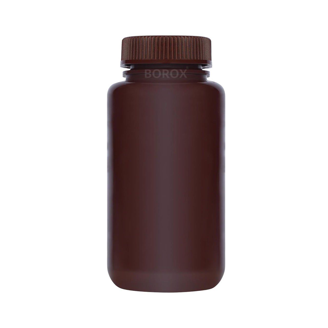 Borox Numune Şişesi 500ml - Vida Kapaklı - HDPE Amber Şişe - Geniş Ağızlı Saklama Şişesi - 12 Adet Toptan