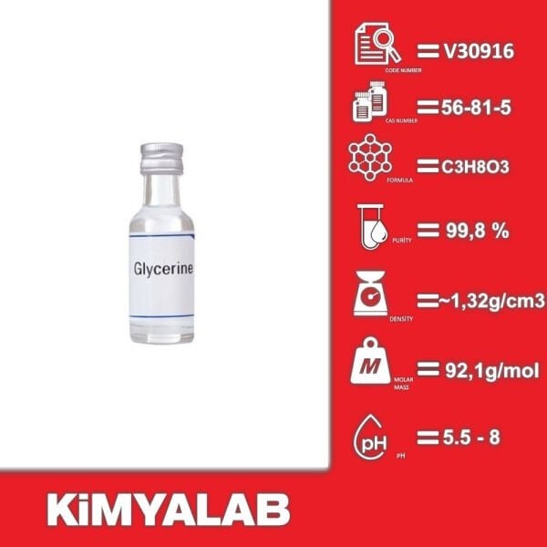 Kimyalab Gliserin 5 Kg - Glycerol %99,8 - Bitkisel Farma Kalite Glycerine