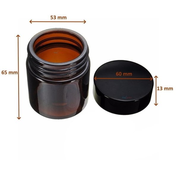 Borox Amber Cam Şişe 100ml - Krem Kavanoz 100cc Kapaklı Şişe