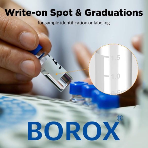 Borox Cam Vial Vida Kapaklı ND9 - Amber 2ml - 100 Adet/Paket