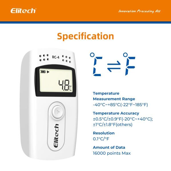 Elitech RC-4 Sıcaklık Kayıt Cihazı Datalogger Veri Kaydedici