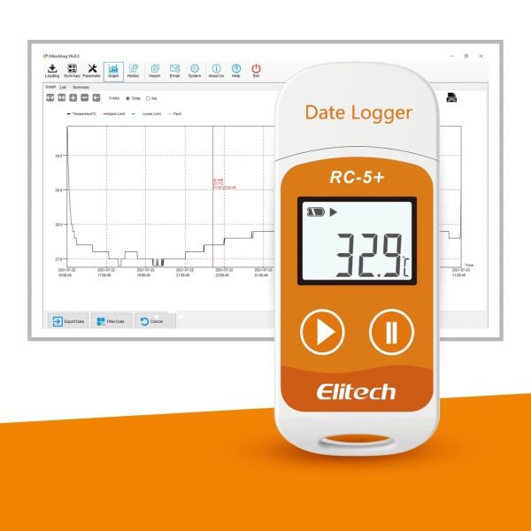 Elitech RC-5+ Sıcaklık Kayıt Cihazı Dataloger Veri Kaydedici