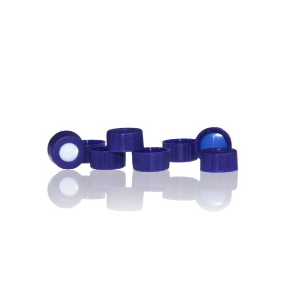 BOROX Yarıklı Mavi Screw Vial Kapağı ND9 -Mavi PTFE/Beyaz Silikon Septa - 1000 Adet Toptan